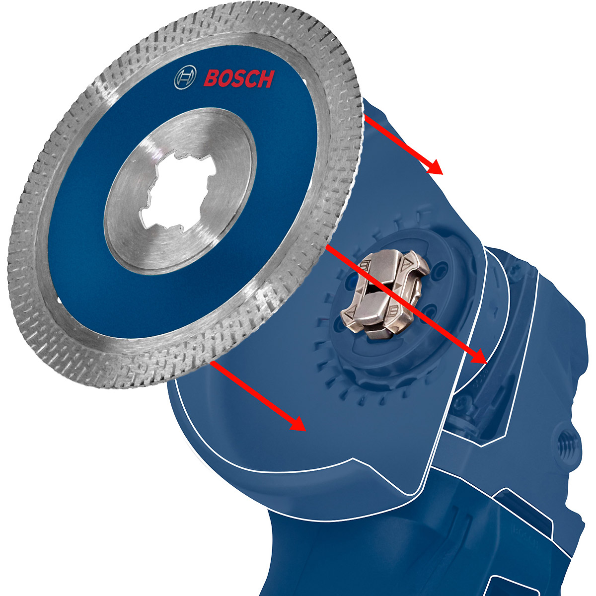 Bosch EXPERT MultiMaterial X-LOCK Diamanttrennscheiben, für kleine Winkelschleifer