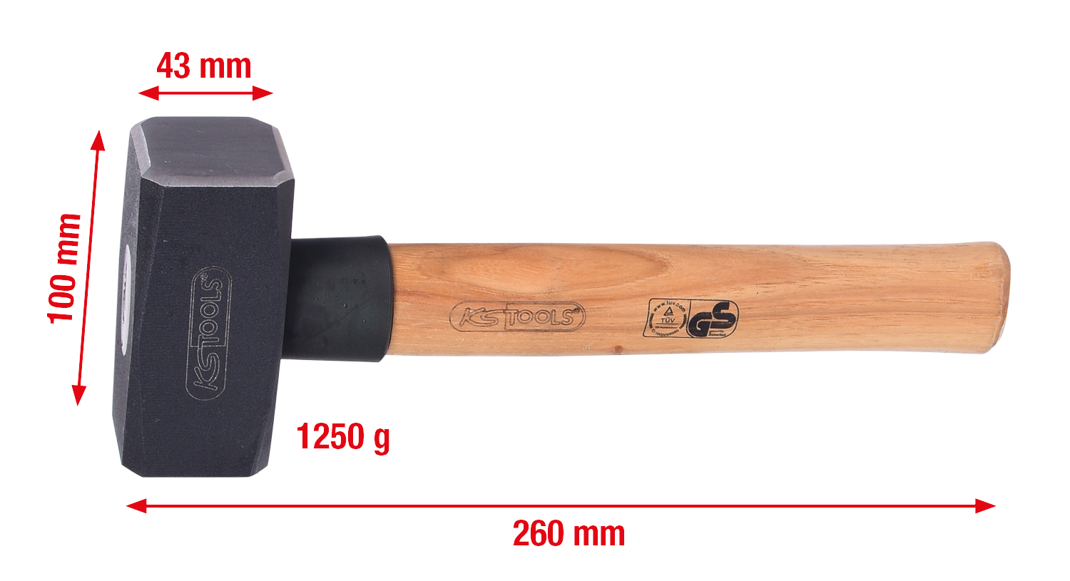 KS Tools Fäustel mit Hickorystiel