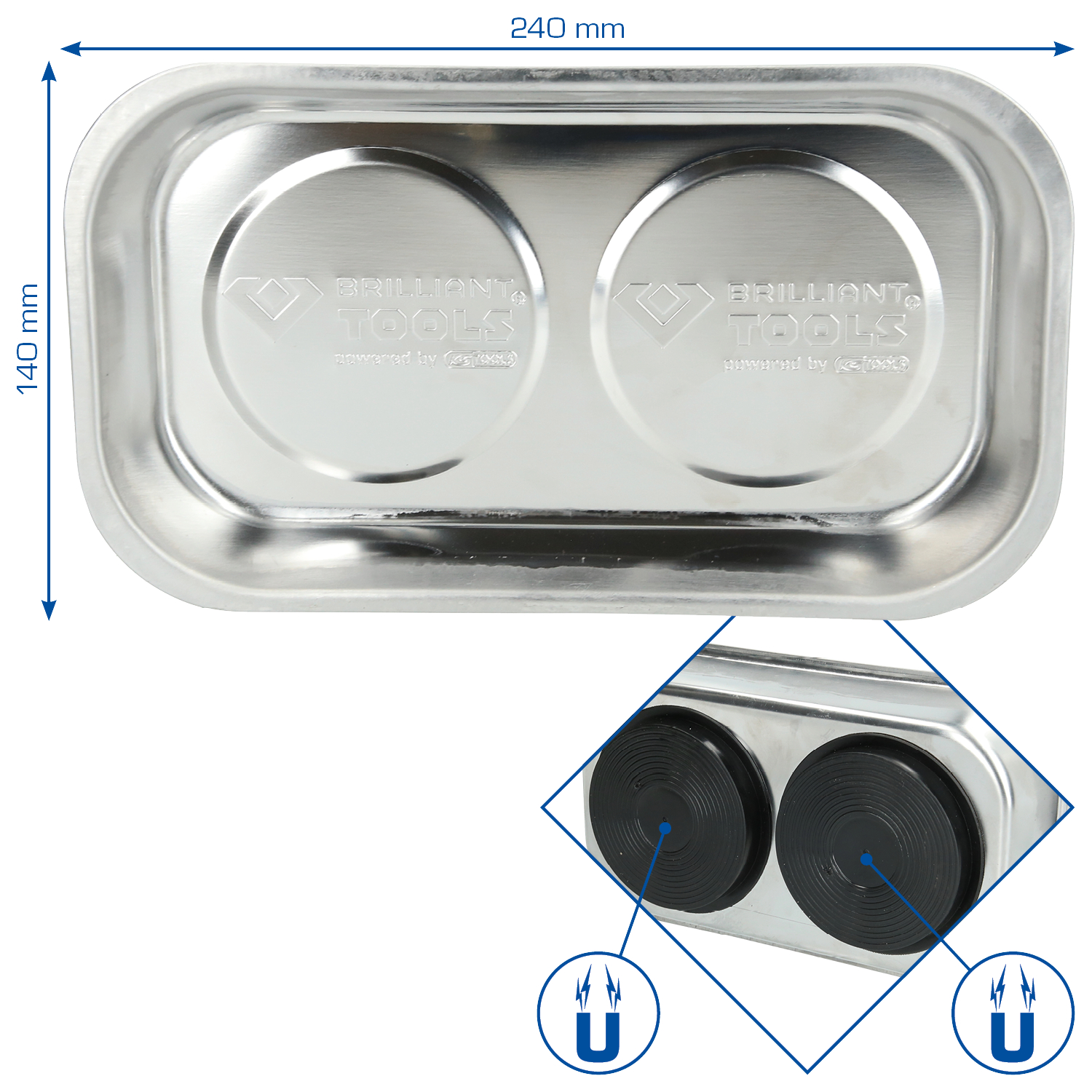 Brilliant Tools Edelstahl-Magnet-Teller - BT691165