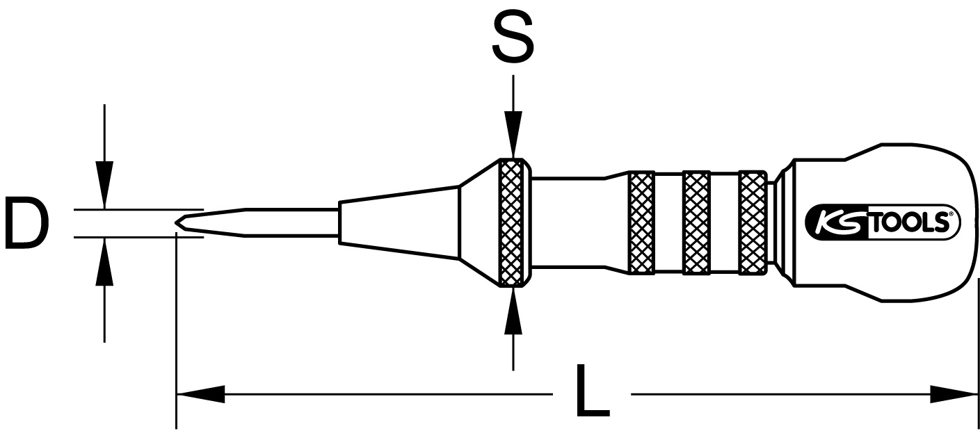 KS Tools Automatik-Körner, rund, Ø 4mm