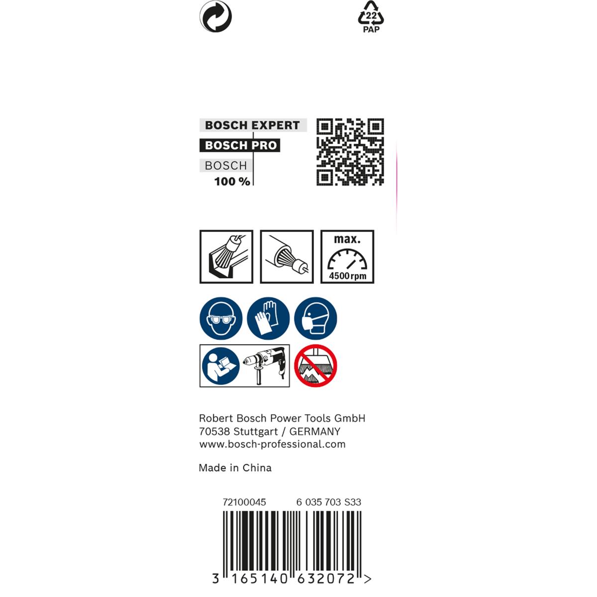 Bosch PRO Pinselbürste, gewellt, rostfrei, 4500 U/ min