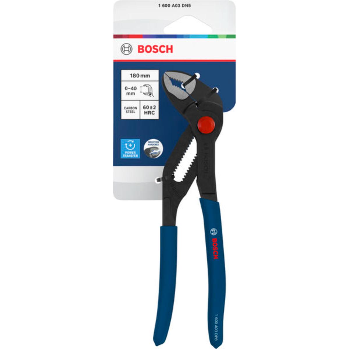 Bosch Wasserpumpenzange 180 mm, tauchbeschichtete, rutschfeste Griffe