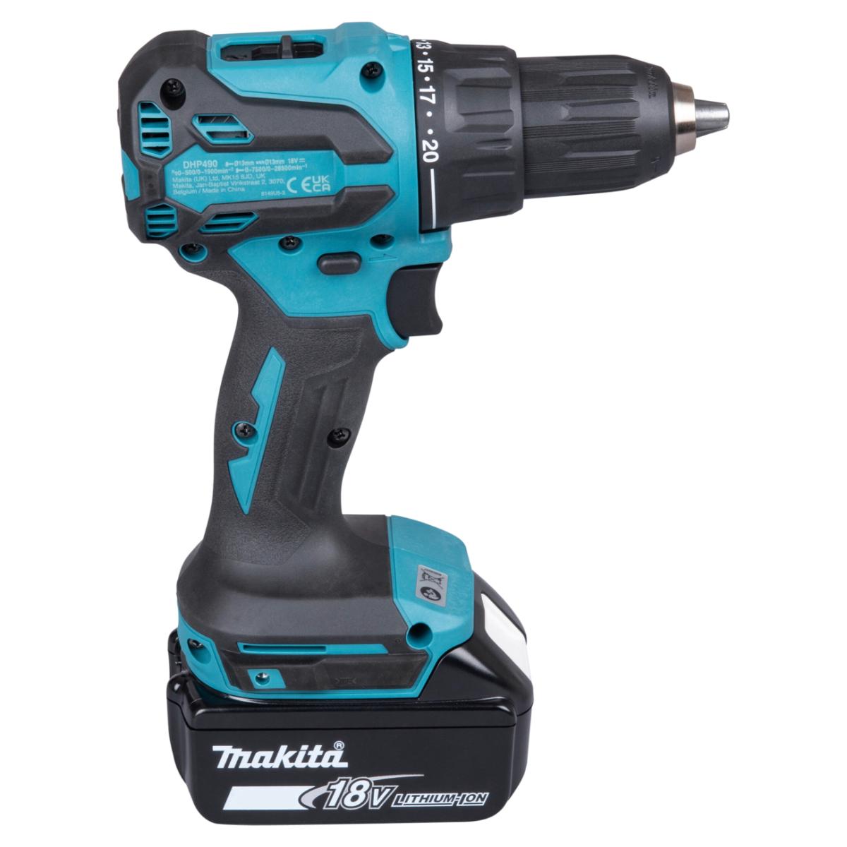 Makita Akku-Schlagbohrschrauber 18V / 5,0 Ah, 2 Akkus + Ladegerät im MAKPAC, inkl. MAKPAC-Organizer 191X80-2