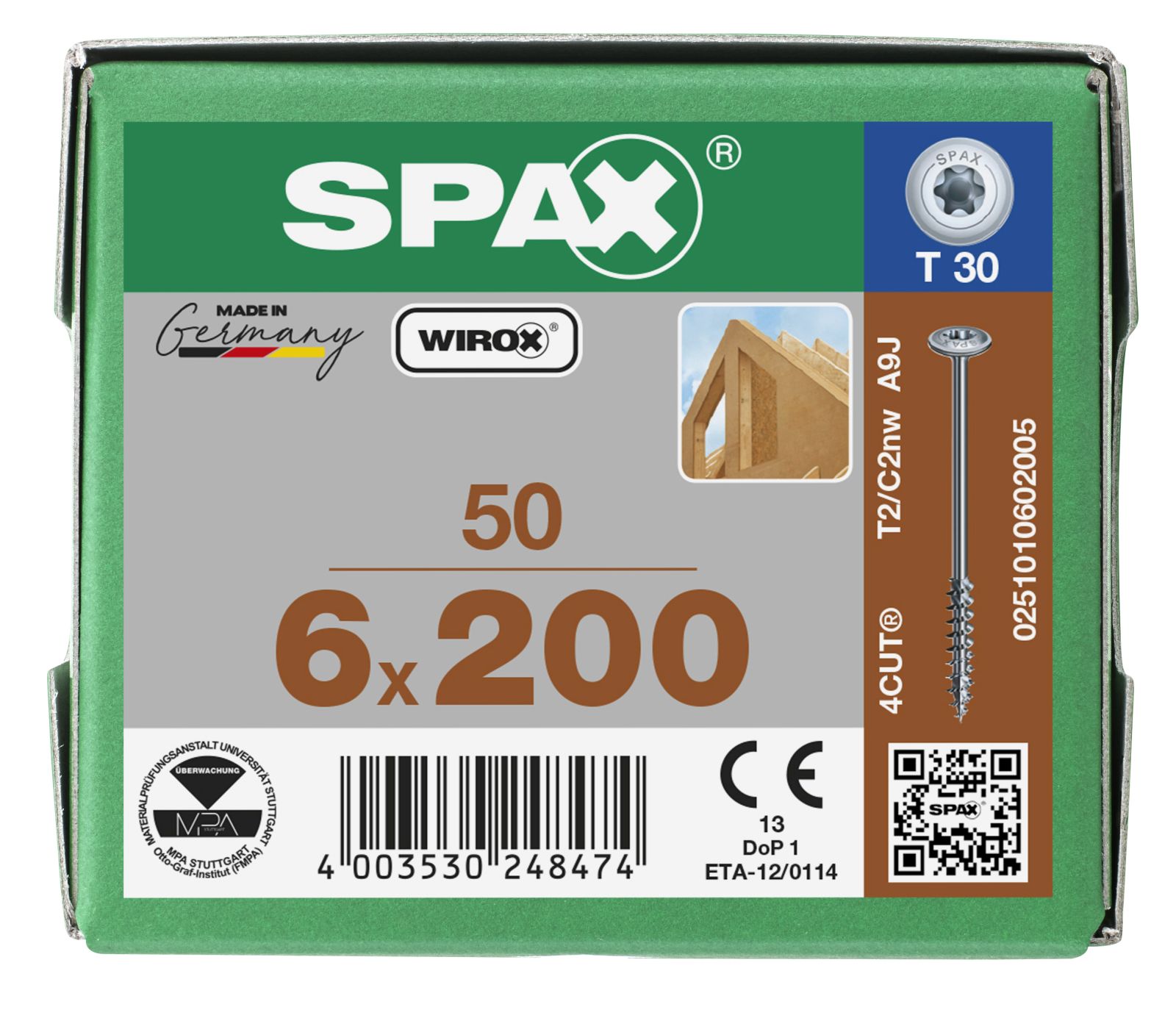 SPAX Tellerkopf T-Star Plus T30 Teilgewinde WIROX, 50 Stück