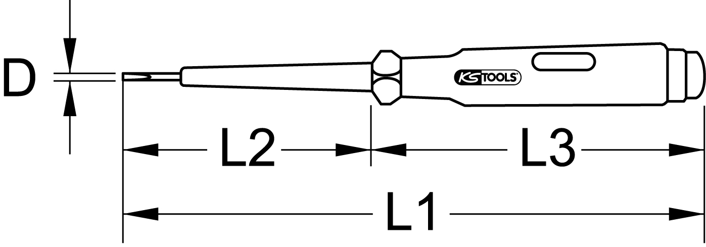 KS Tools Spannungsprüfer mit Schutzisolierung 150-250 V, 145mm