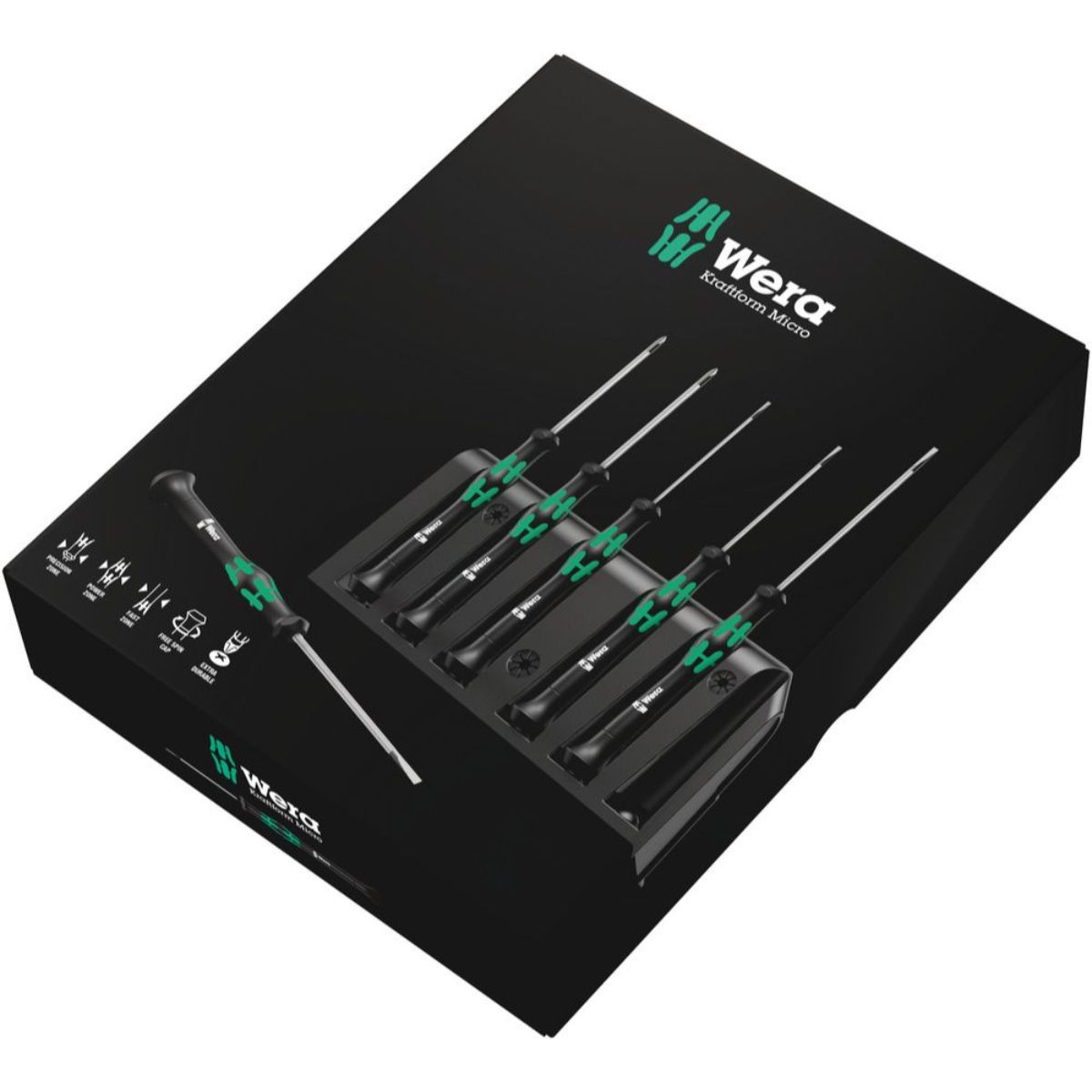 Wera 2035/6 A Elektronik-Schraubendrehersatz + Rack, 6-teilig