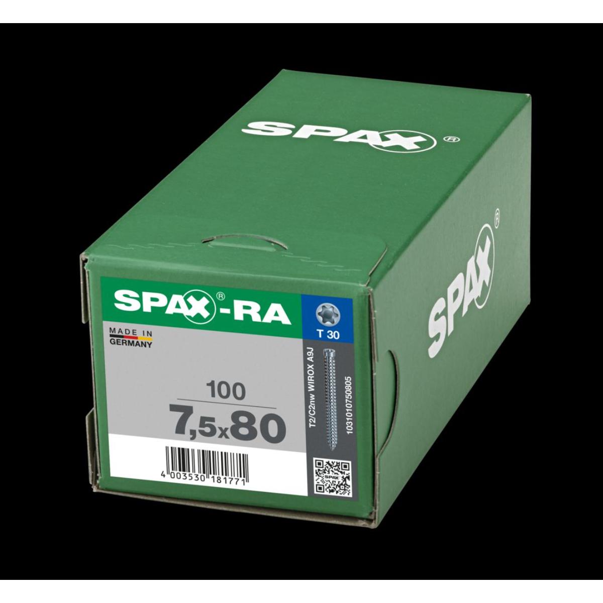 SPAX-Ra Zylinderkopf T-Star Plus T30 Vollgewinde WIROX, 100 Stück