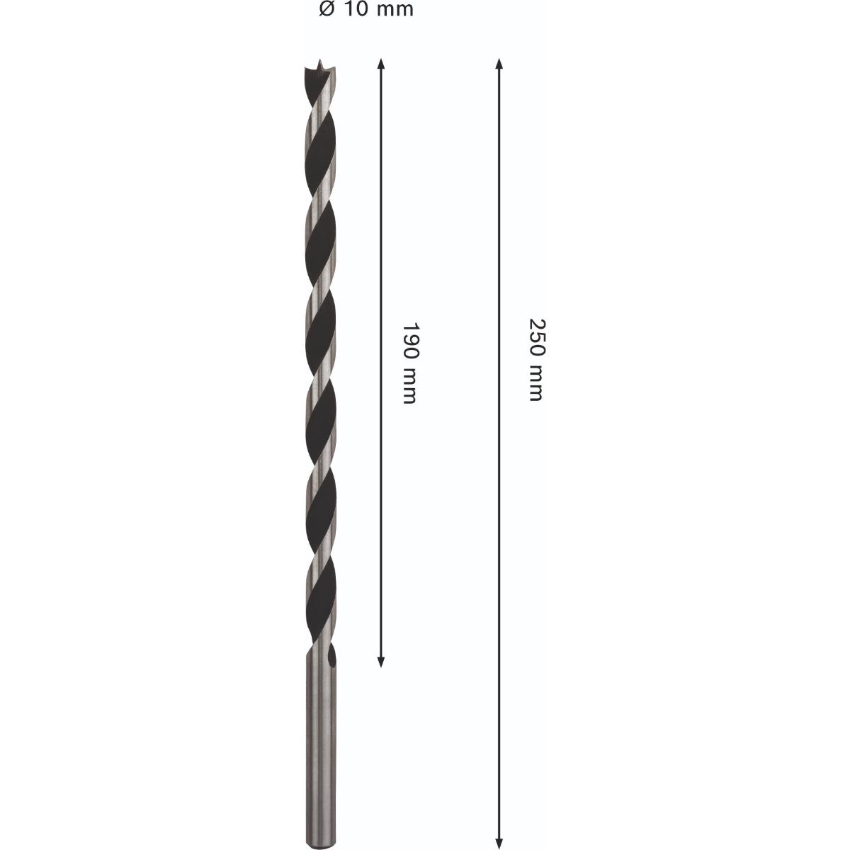 Bosch PRO Wood Holzspiralbohrer, 10x190x250 mm