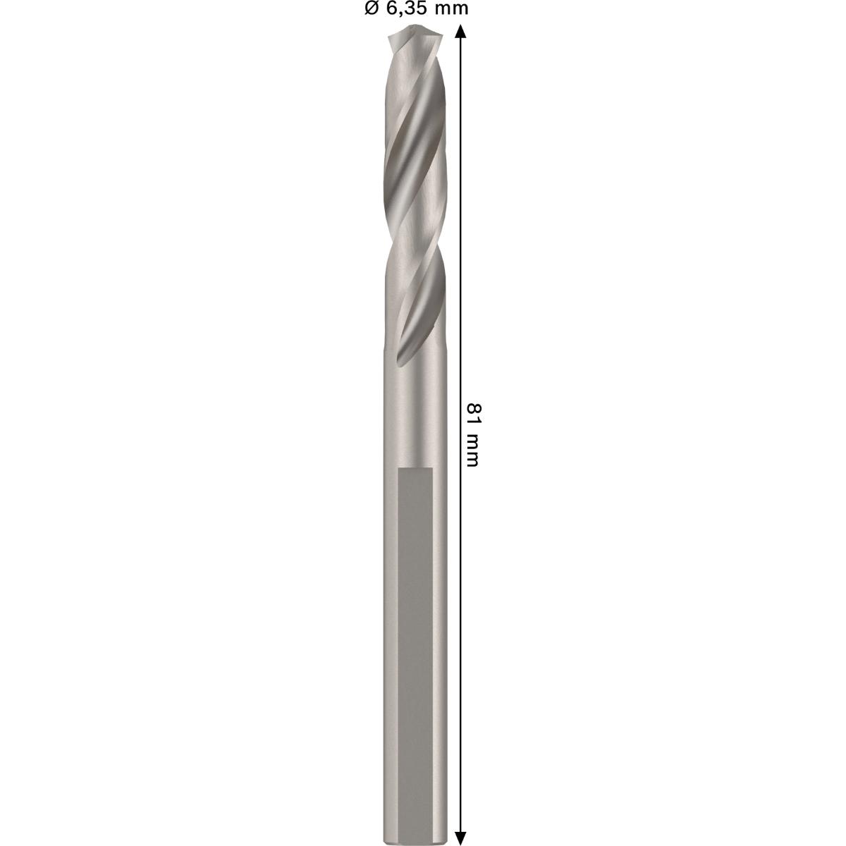 Bosch Zentrierbohrer für Standard-Aufsteckhalter, HSS-G, 6,35 x 44 mm