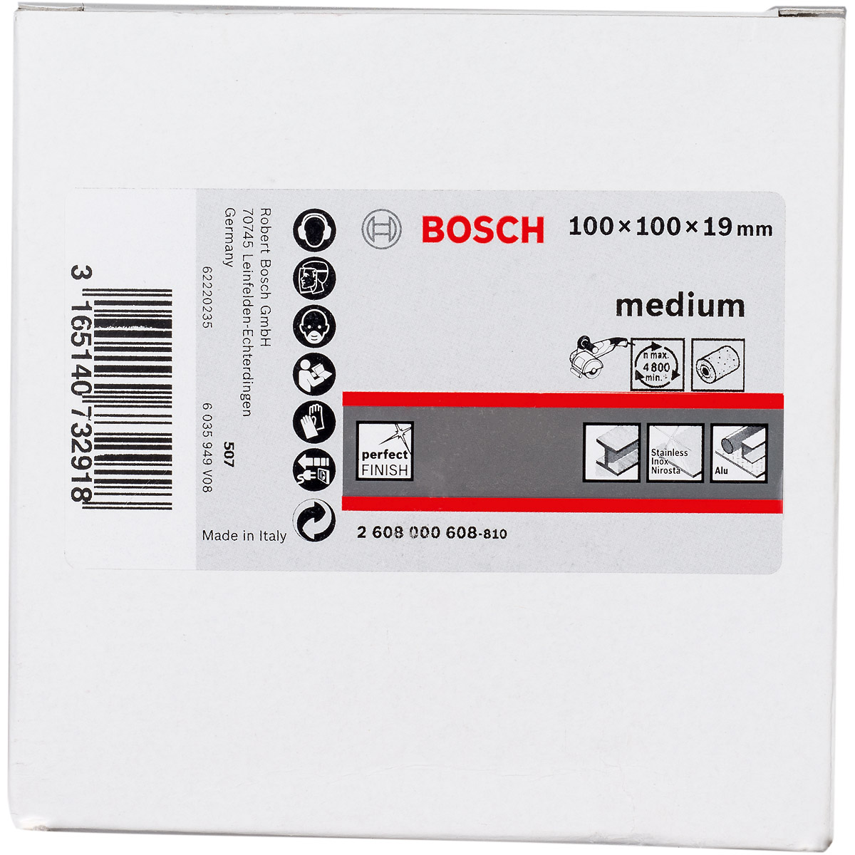 Bosch Vliesschleifwalze für Satinierer, Aufnahme 19 mm Ø 100 mm