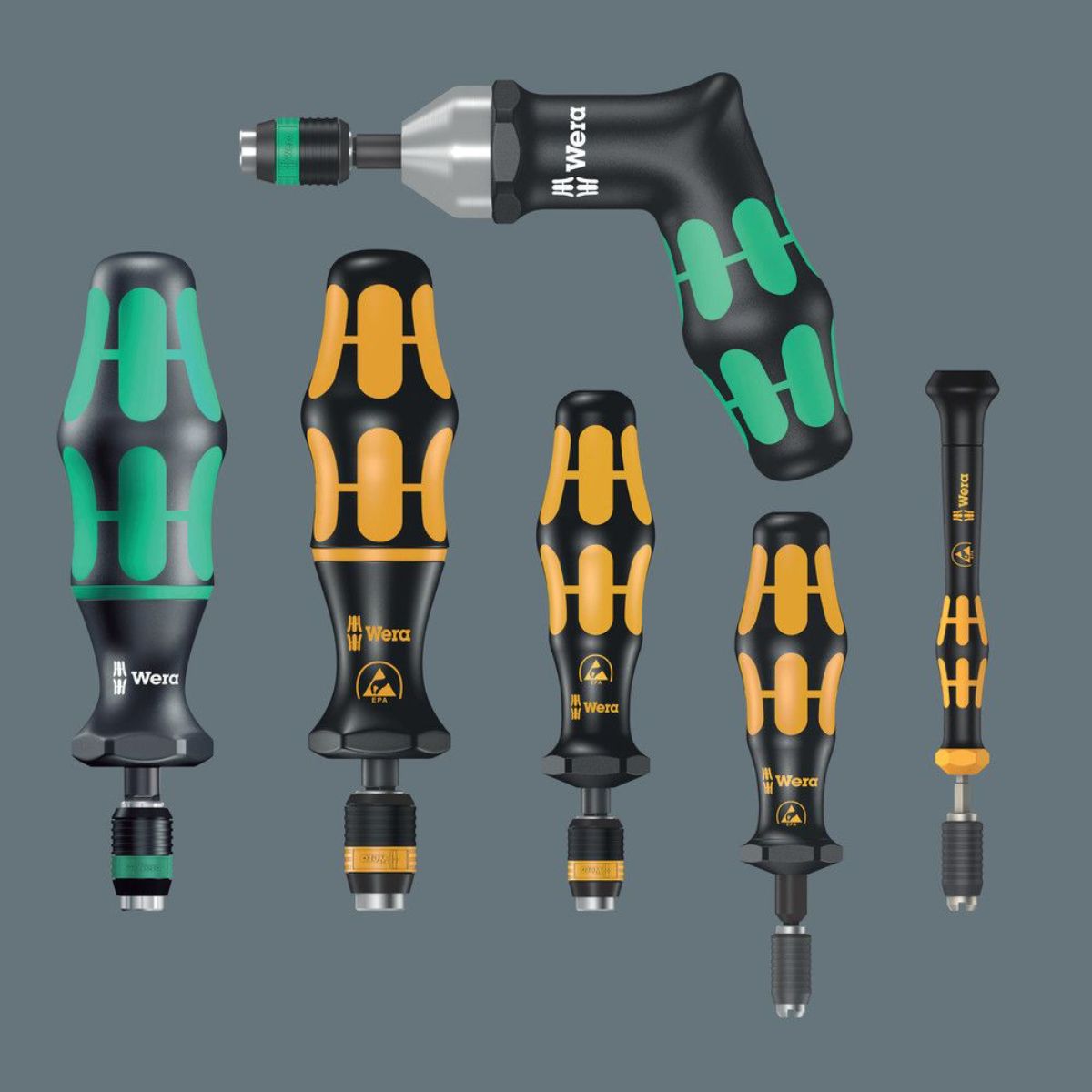 Wera Serie 7400 Kraftform Drehmomentschraubendreher + Rapidaptor Schnellwechselfutter, Heftgröße 105