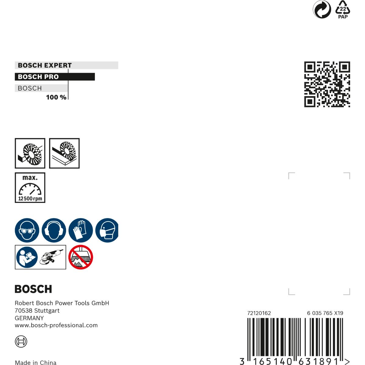 Bosch PRO Kegelbürste Heavy for Inox, 115 mm, gezopfter rostfreier Stahldraht