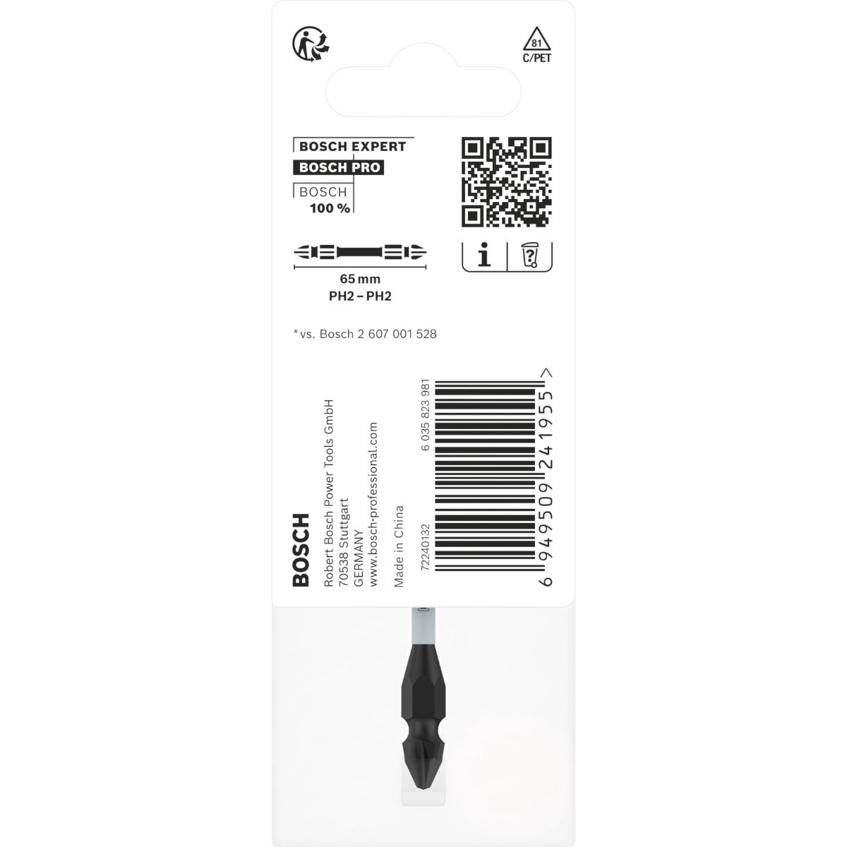 Bosch PRO Impact Schrauberbit mit Doppelklingen u. Pick and Click-Einsätzen,65mm