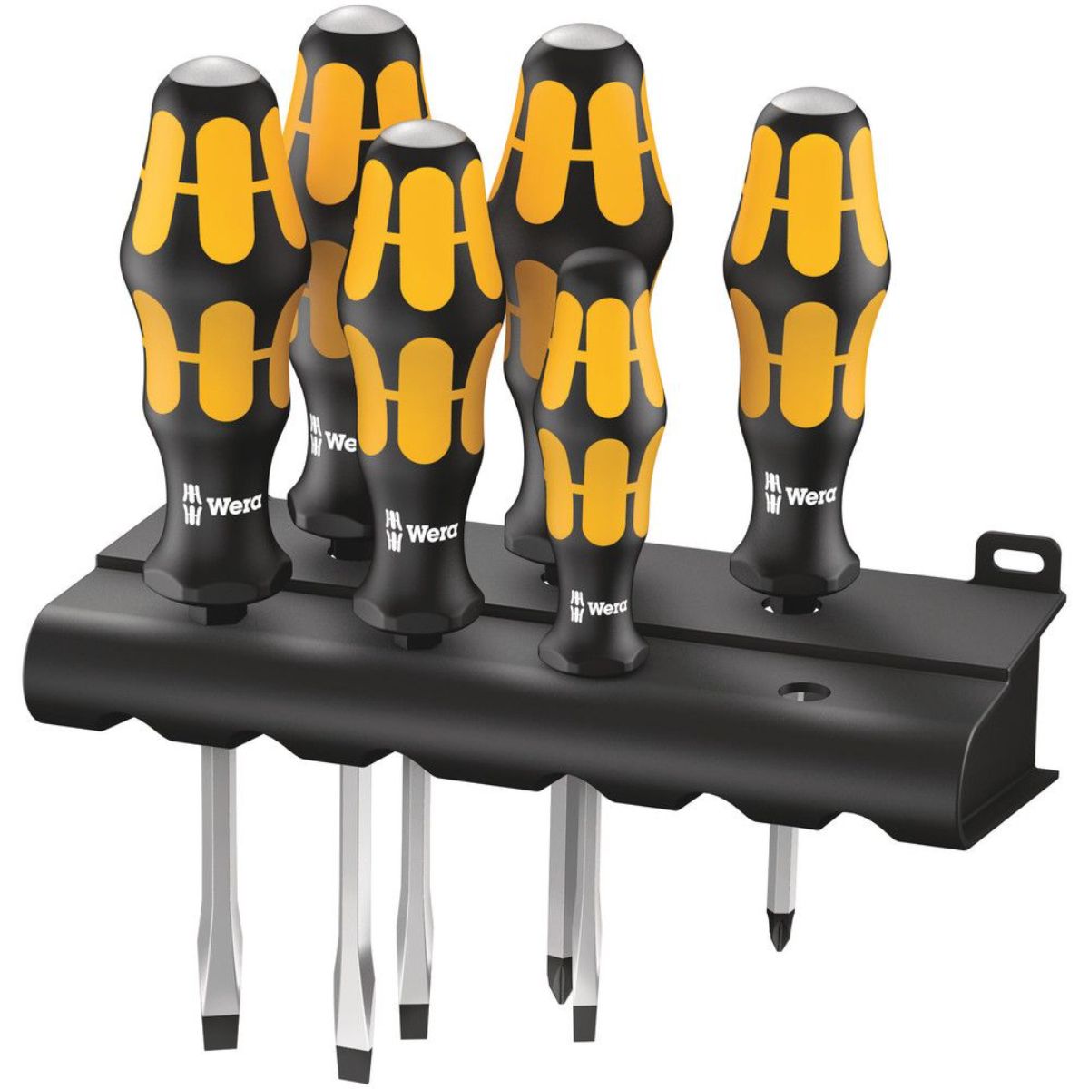 Wera 932/918/6 Schraubendrehersatz Kraftform Wera: Der Schraubmeißel + Rack, 6-teilig
