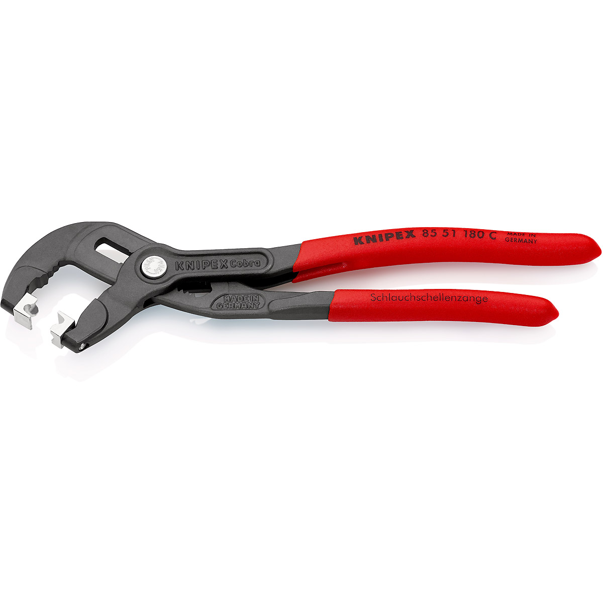 KNIPEX Schlauchschellenzange für Click-Schellen 180 mm grau atramentiert rutschhemmend