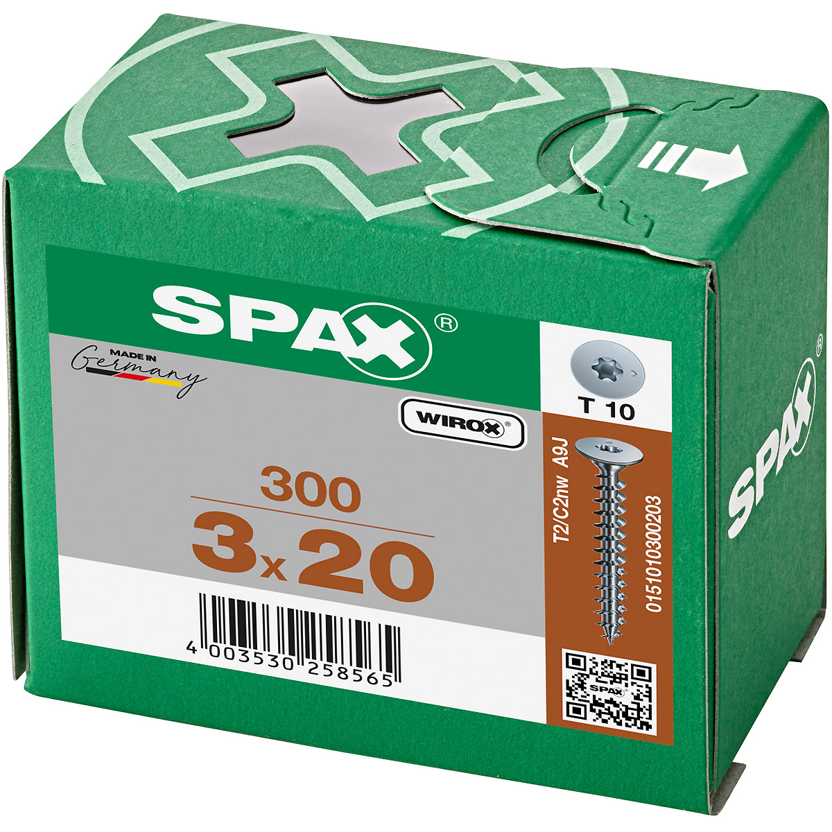 SPAX Rückwandkopf ohne Linse T-Star Plus T10 Vollgewinde WIROX, 300 Stück