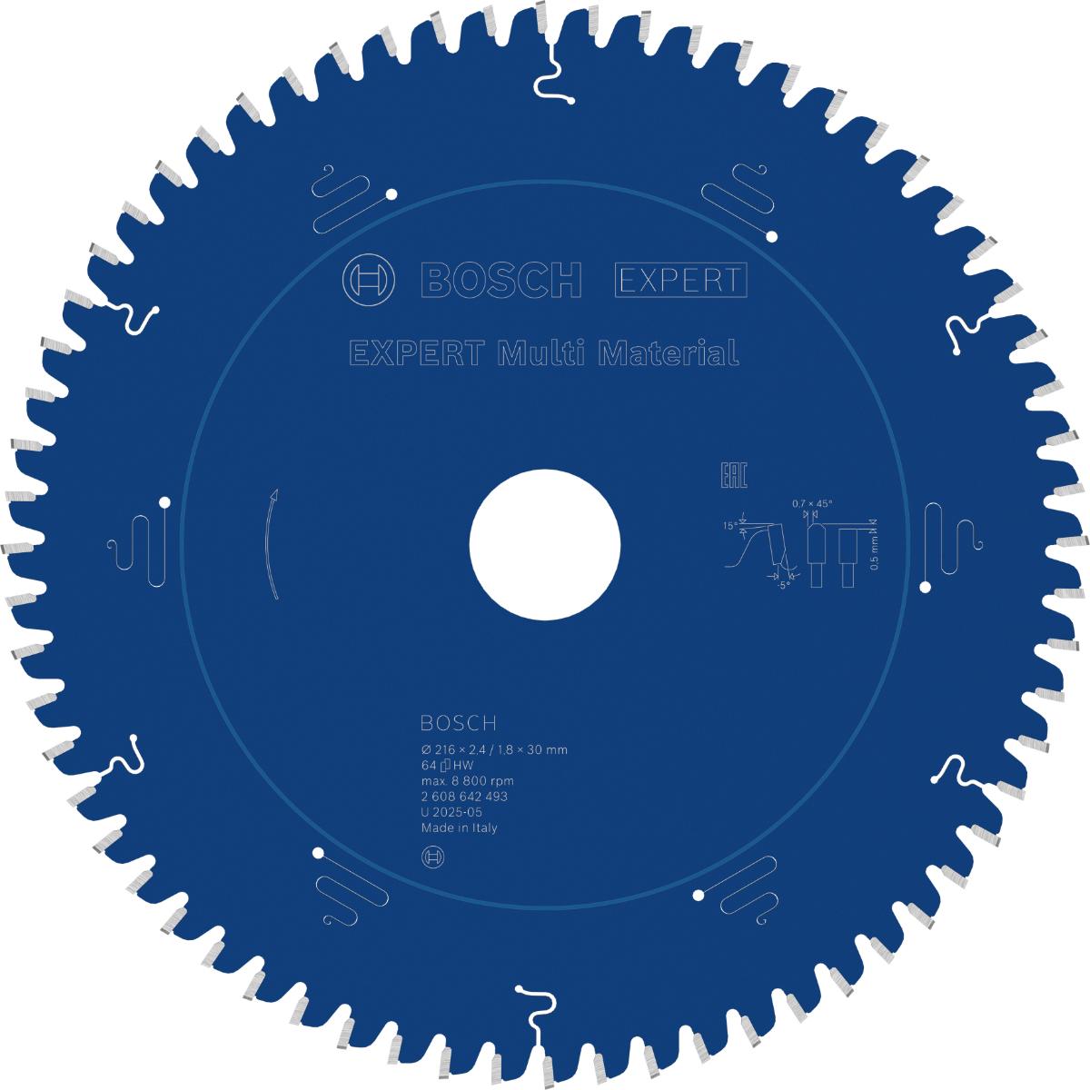 Bosch Kreissägeblatt Expert for Multi Material, 210 x 30 x 2,4 mm, 54