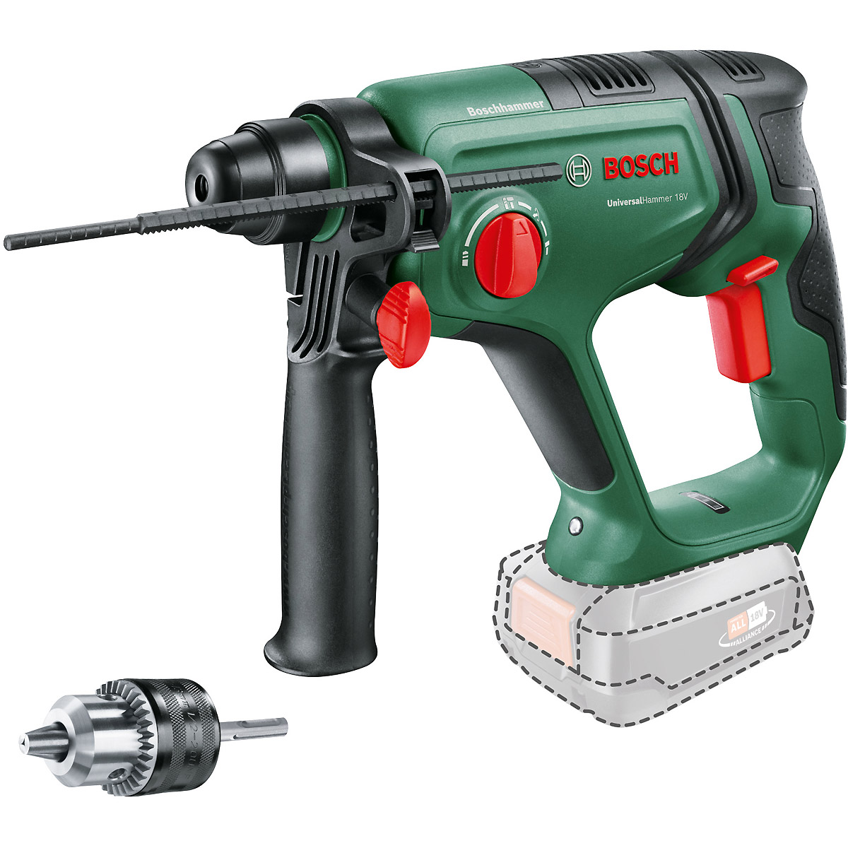 Bosch Akku-Bohrhammer UniversalHammer 18V+SRE
