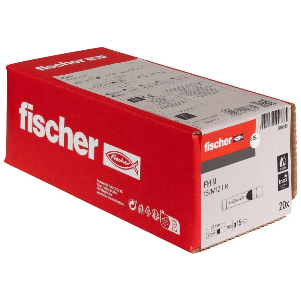 Fischer Hochleistungsanker FH II 15/M12 I R mit Innengewinde rostfrei