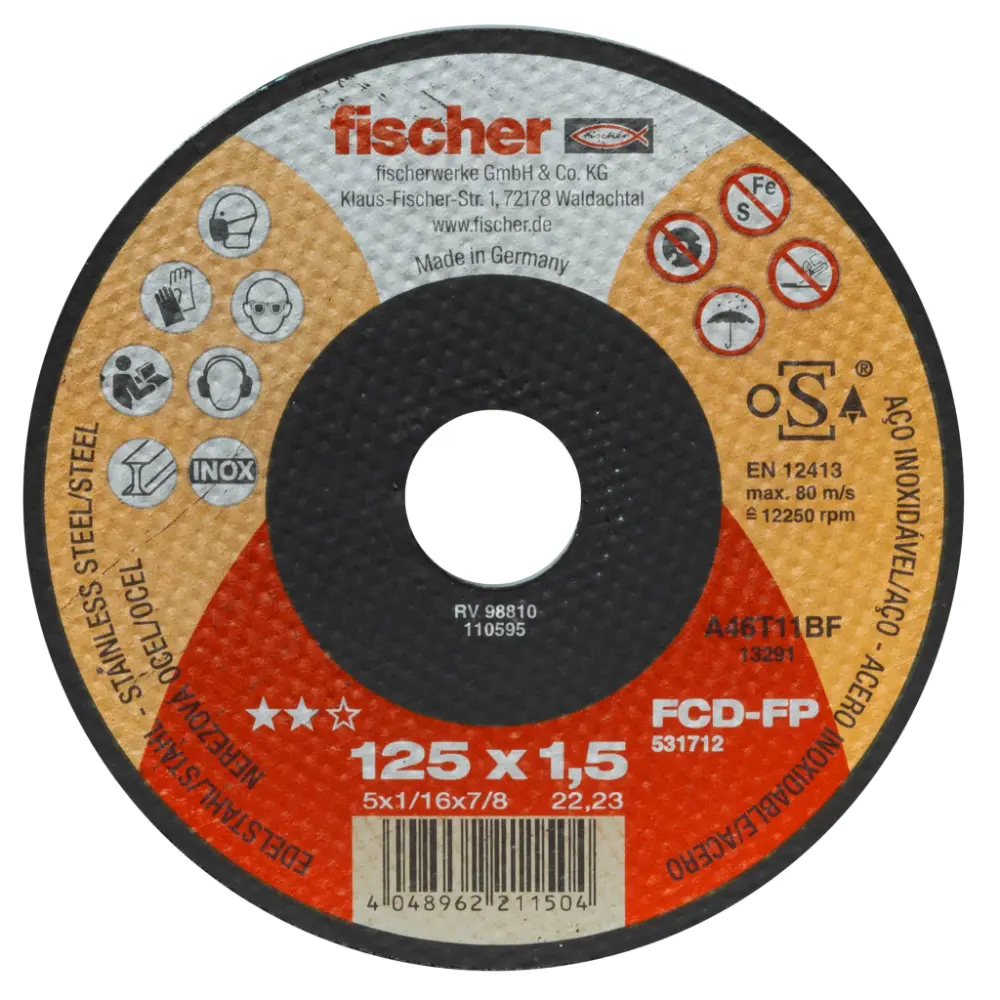 Fischer Trennscheibe FP 1,5/125 flach Inox