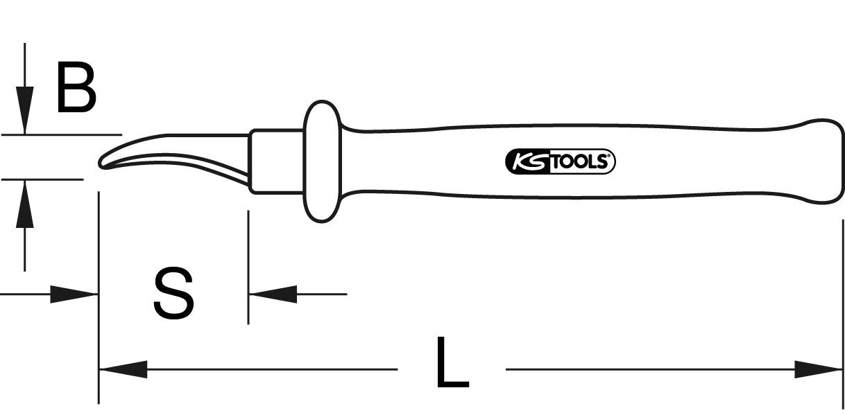 KS Tools Absetzmesser mit Schutzisolierung, 165mm