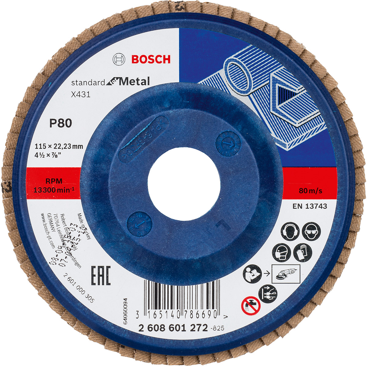 Bosch Fächerschleifscheibe X431 Standard for Metal, gerade