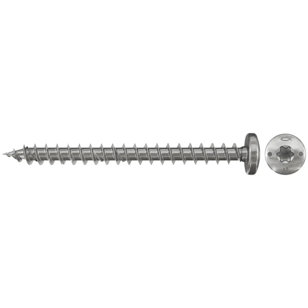 Fischer Spanplattenschraube PowerFast 6,0x50 Edelstahl FPF-PT A2F, Panhead TX, A2, Vollgewinde