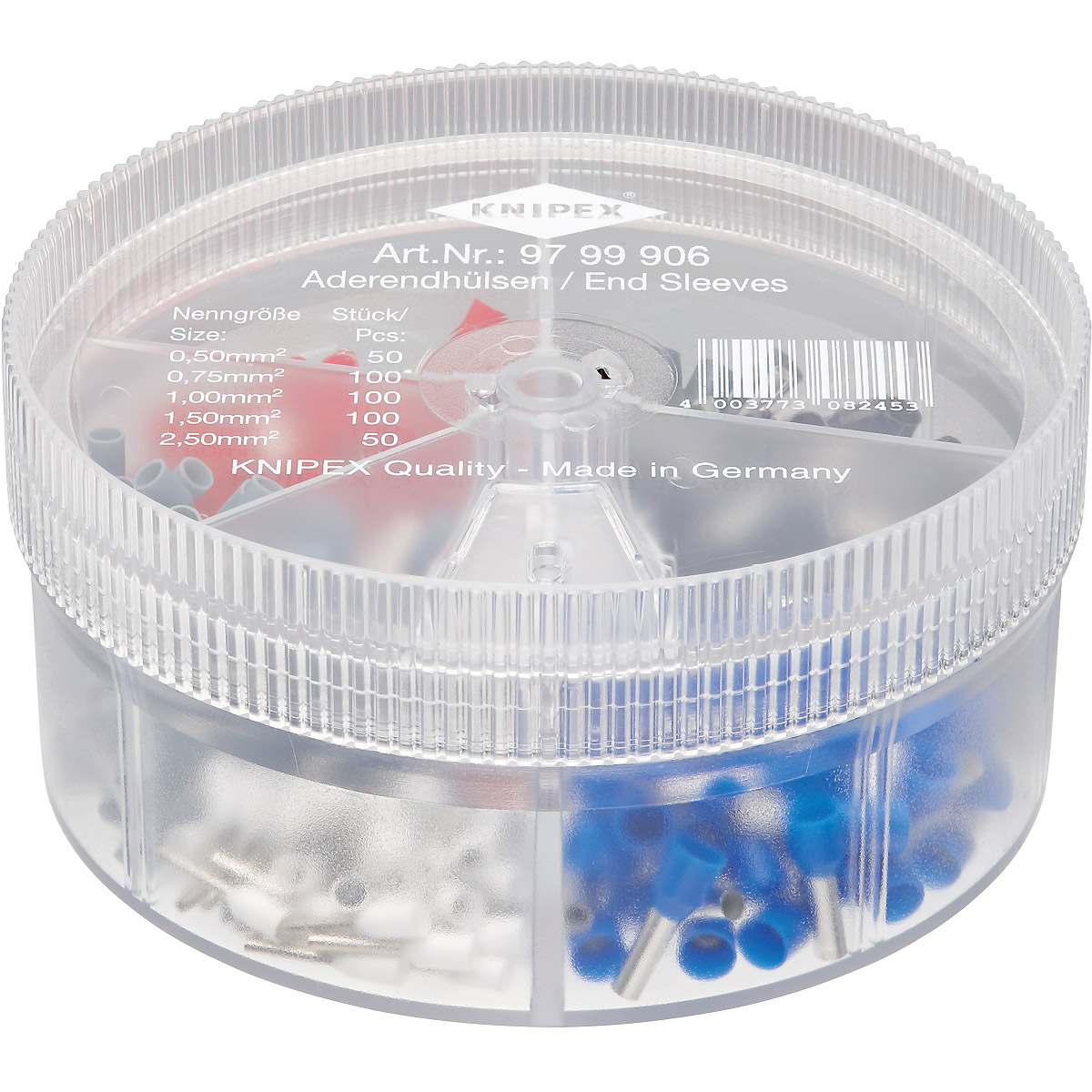 KNIPEX Sortimentsboxen mit isolierten Aderendhülsen 90 mm