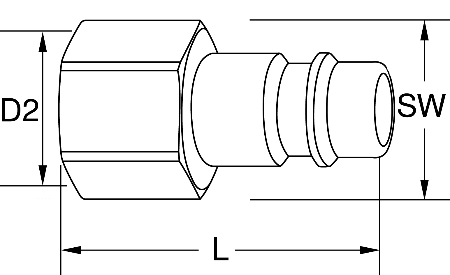 KS Tools Messing-Stecknippel mit Innengewinde