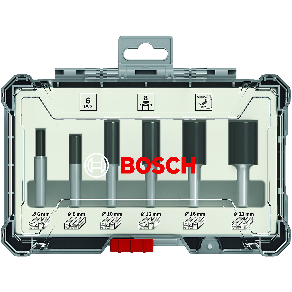 Bosch PRO 6-tlg. Nutfräser-Set, Schaft 6mm