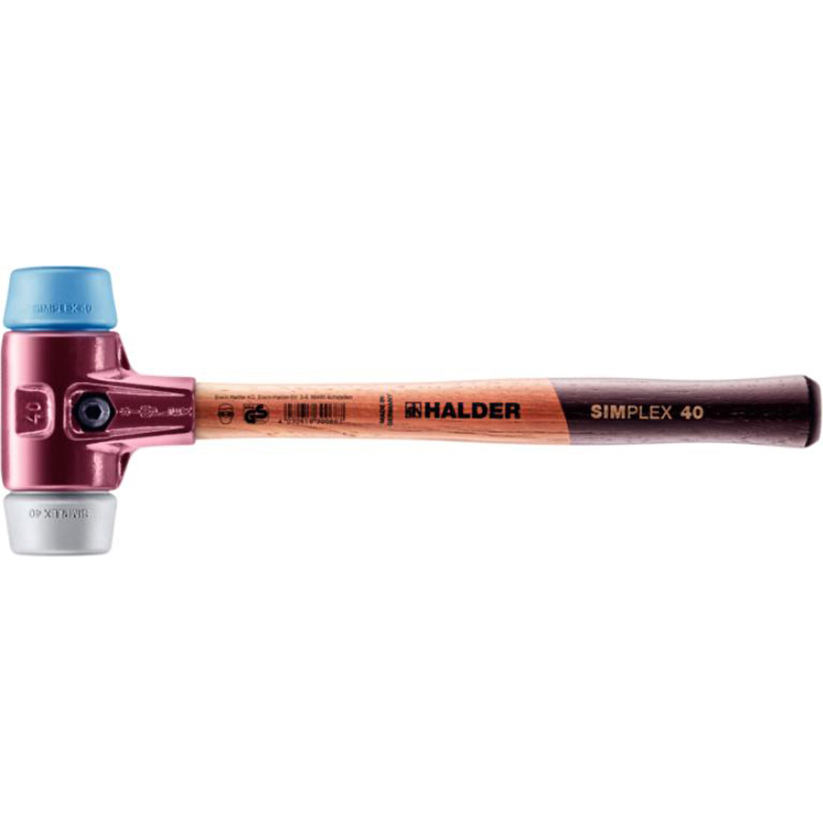 HALDER SIMPLEX - Schonhammer mit TE-Gehäuse und Holzstiel, TPE-mid / TPE-soft