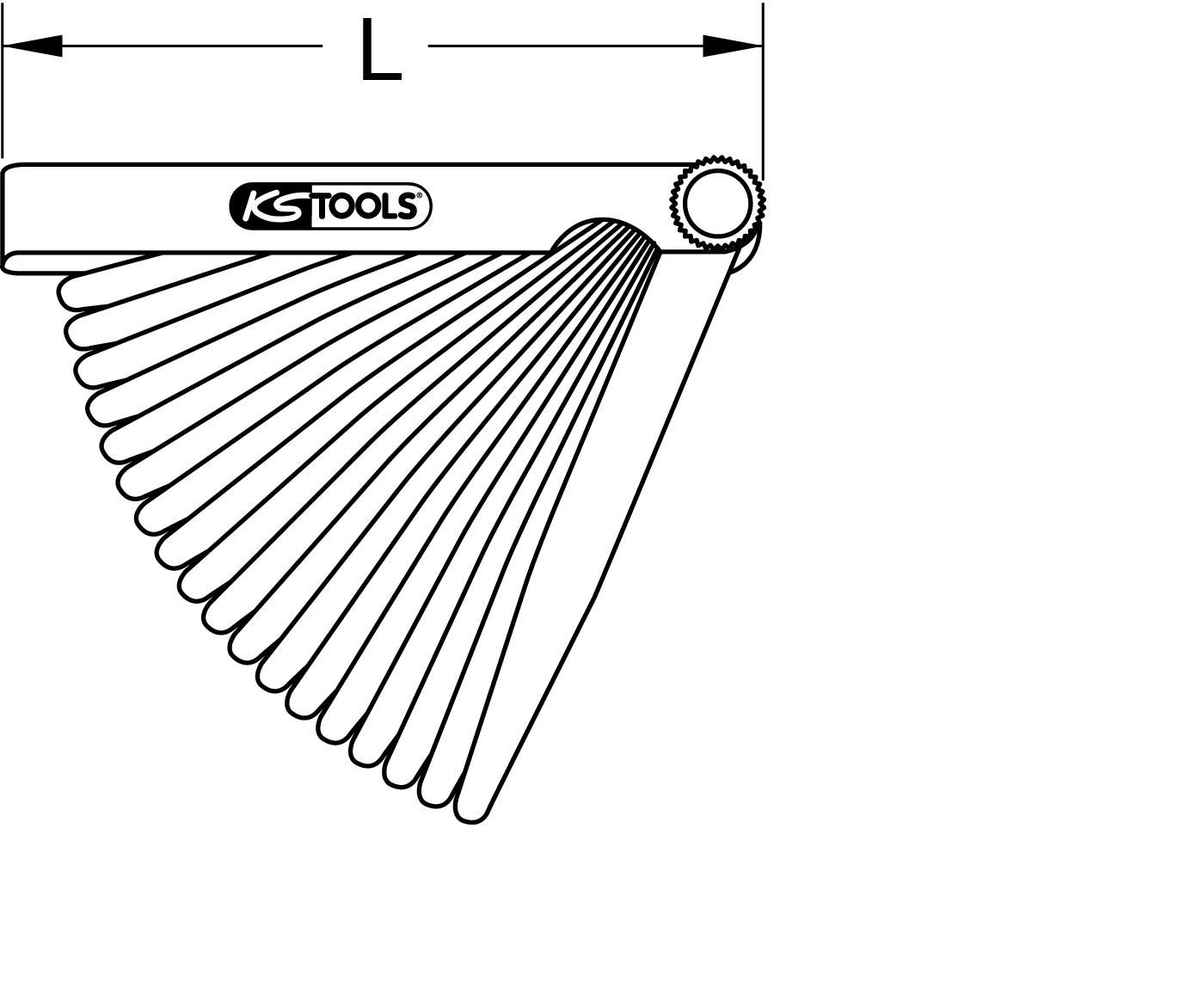 KS Tools Fühlerlehre, 20 Blatt, 0,05-1mm
