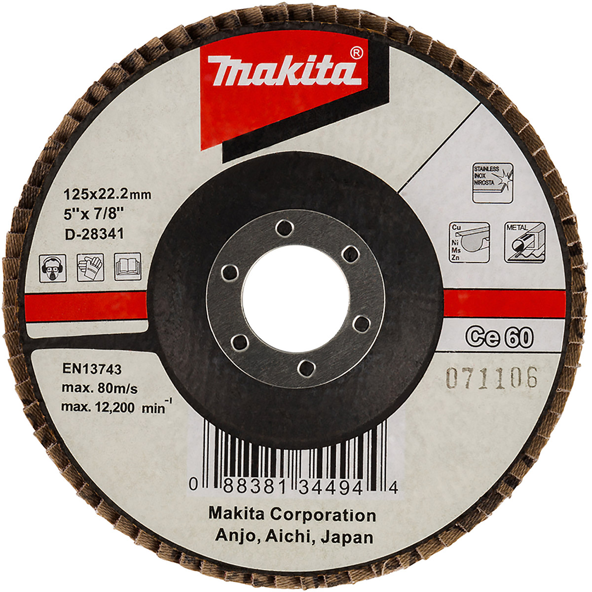 Makita Fächerschleifscheibe 125mm 60 - D-28341