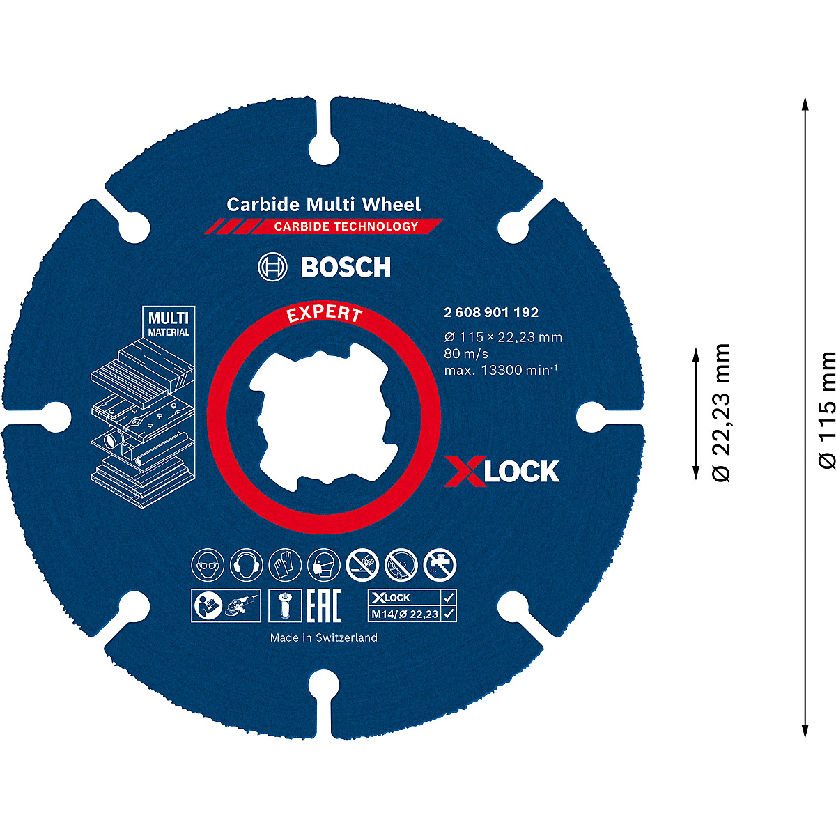 Bosch EXPERT Carbide Multi Wheel X-LOCK Trennscheibe, für kleine Winkelschleifer