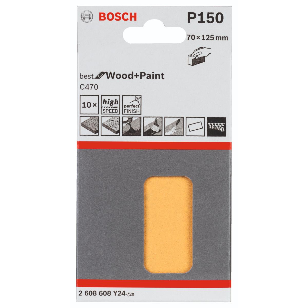 Bosch Schleifblatt C470, 10er-Pack für oszillierende Multifunktionswerkzeuge