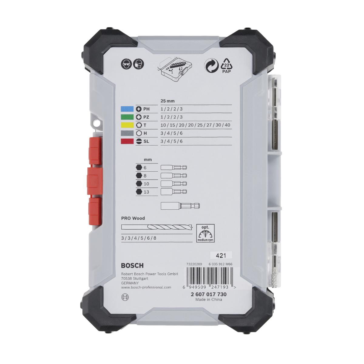 Bosch Extra Hard Schrauberbit‑ und PRO Wood Bohrer-Set, 35‑teiliges Set
