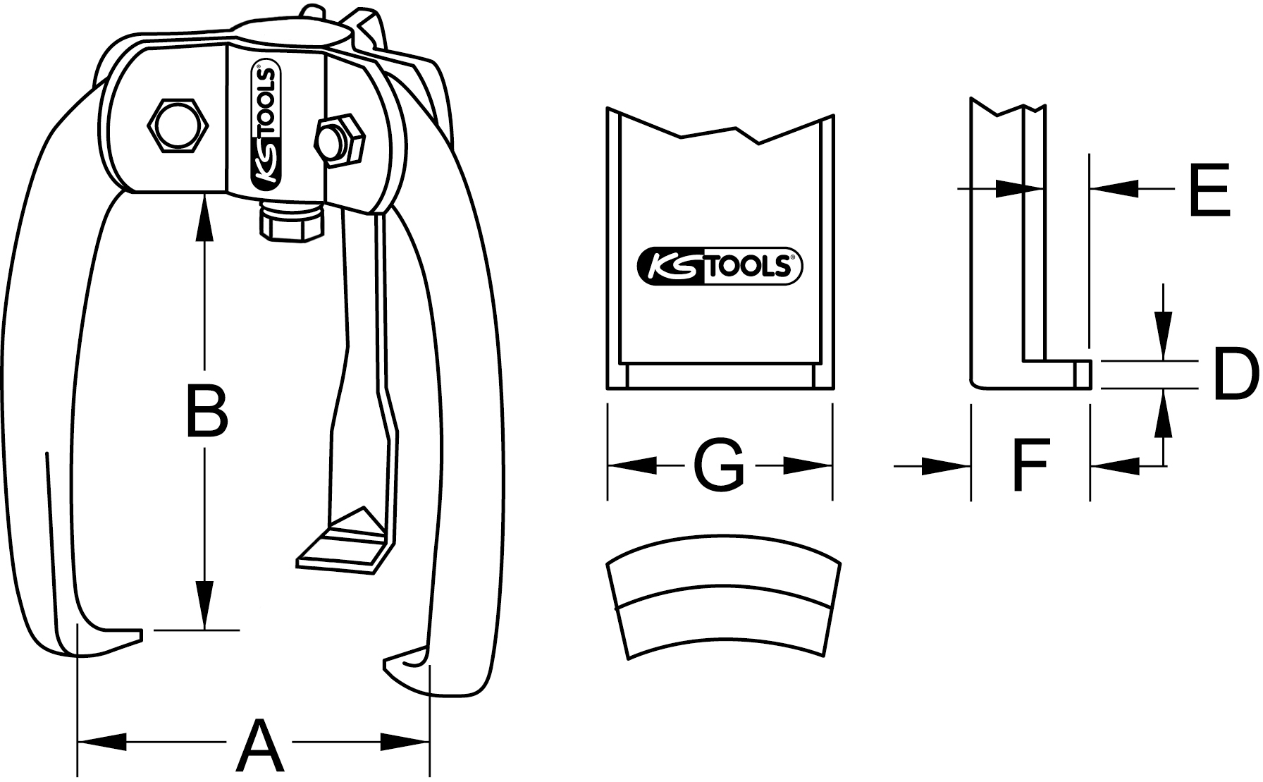 KS Tools Universal-Abzieher 3-armig mit Gleithammer