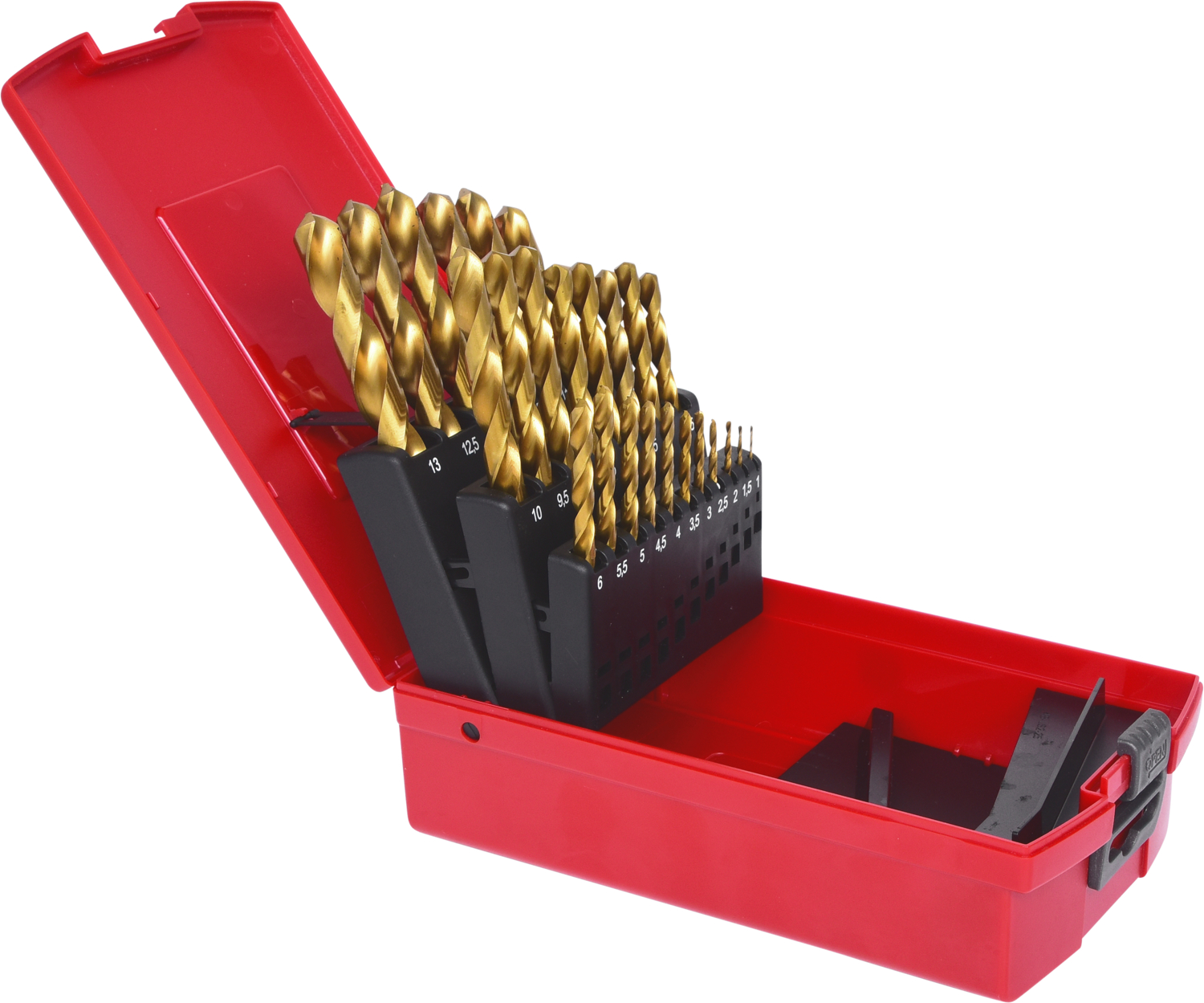 KS Tools HSS TiN Spiralbohrer-Satz, Kunststoffkassette 25-tlg 1-13mm