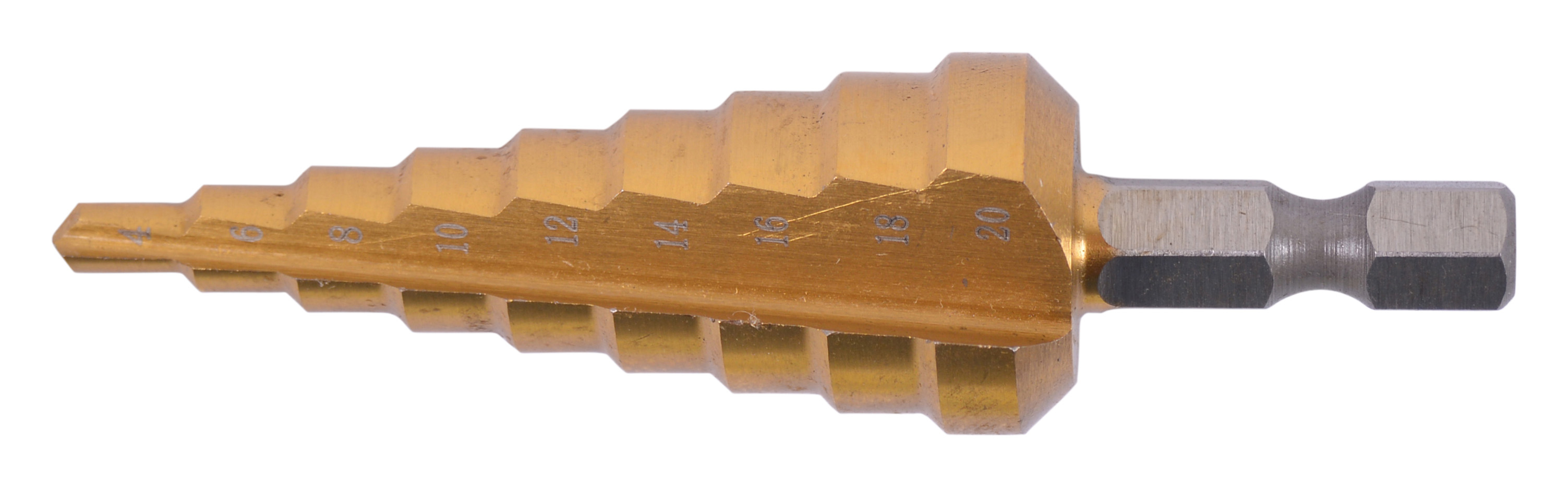 Makita HSS Titan Stufenbohrer, Ø 4-20mm - 9-stufig - 1/4" 6-kant - D-40129