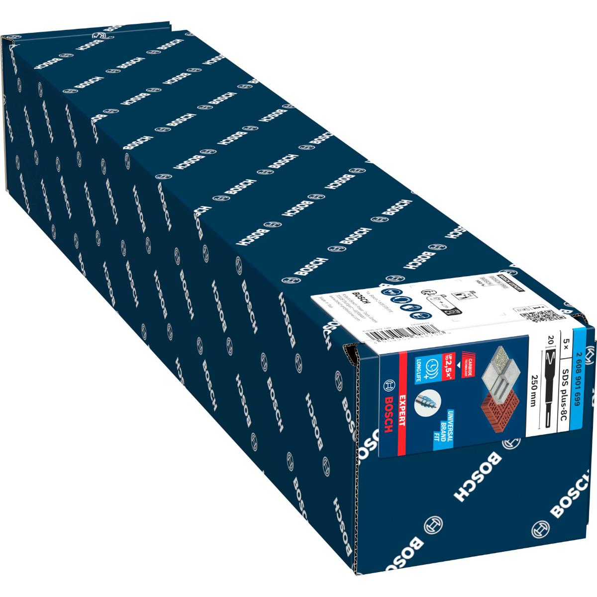 Bosch EXPERT SDS plus-8C Flachmeißel, 20 x 250 mm, 5-Stück