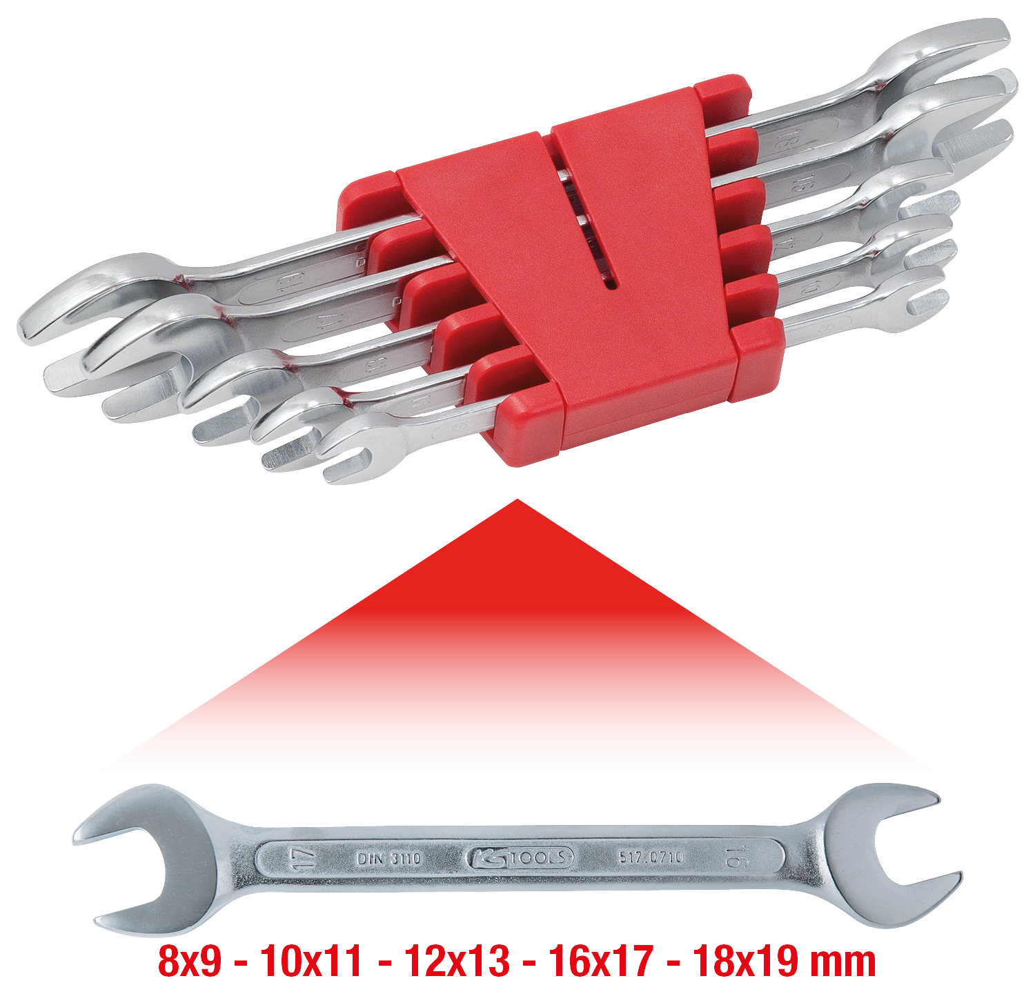 KS Tools Doppel-Maulschlüssel-Satz, 5-tlg 8-19mm