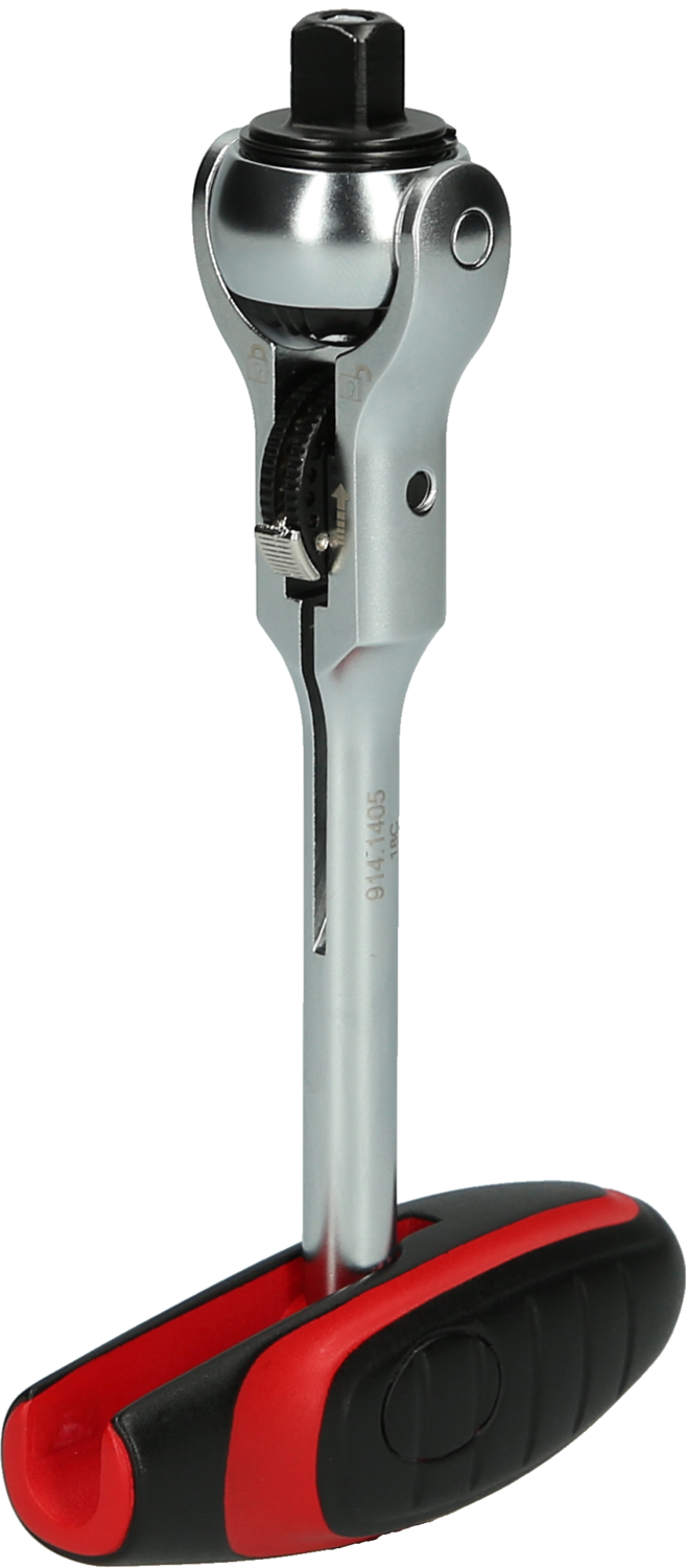 KS Tools 3/8" MODIFIX Mini-T-Griff-Schwenkkopf-Knarre, 72 Zahn, 0°+90°