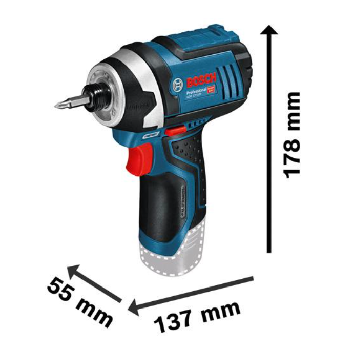 Bosch Akku-Drehschlagschrauber GDR 12V-105, mit 2 x 2.0 Ah Li-Ion Akku, L-BOXX