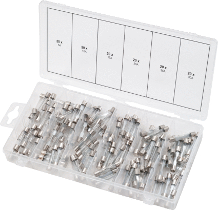 KS Tools Sortiment Glassicherungen, 5-30A, 120-tlg