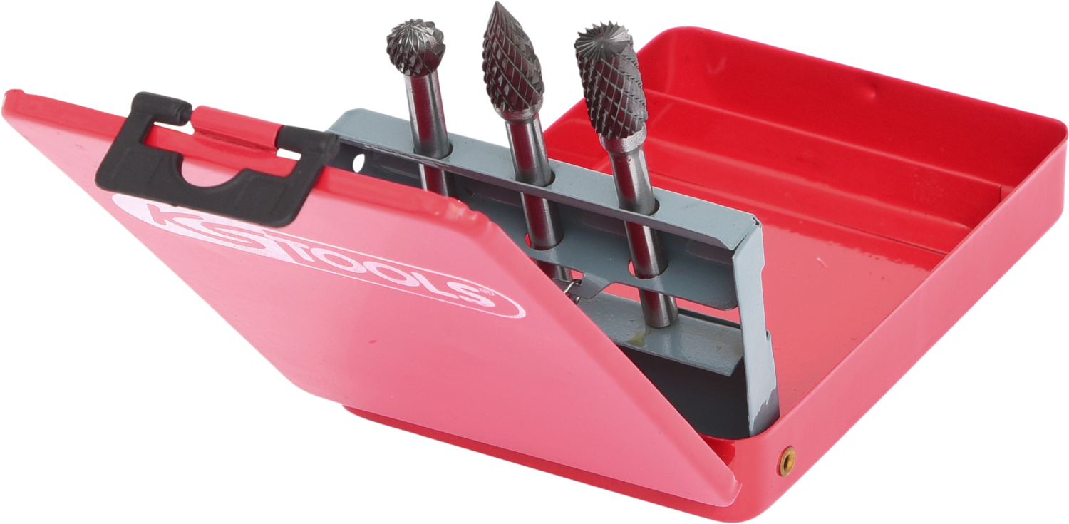KS Tools HM Frässtift-Satz in Stahlblechkassette, 3-tlg