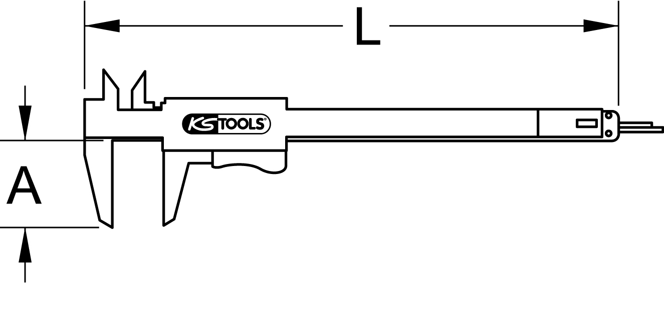 KS Tools Taschen-Messschieber 0-150mm, 235mm
