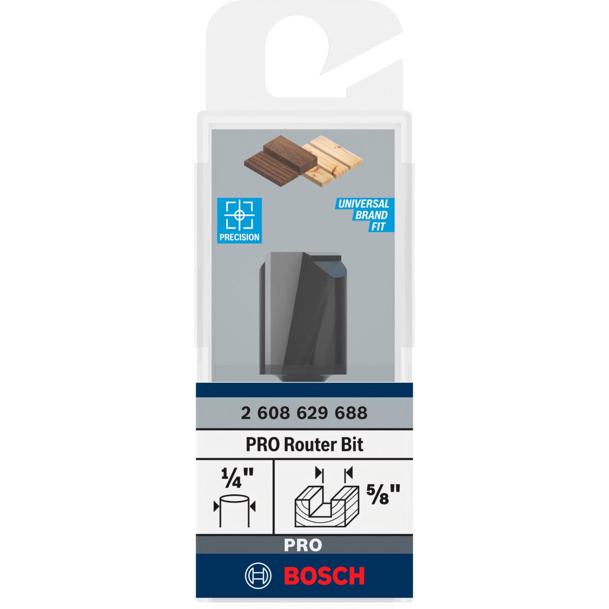 Bosch PRO Nutfräser, zweischneidig, Ø 5/8 x L 49/64, Schaft 1/4