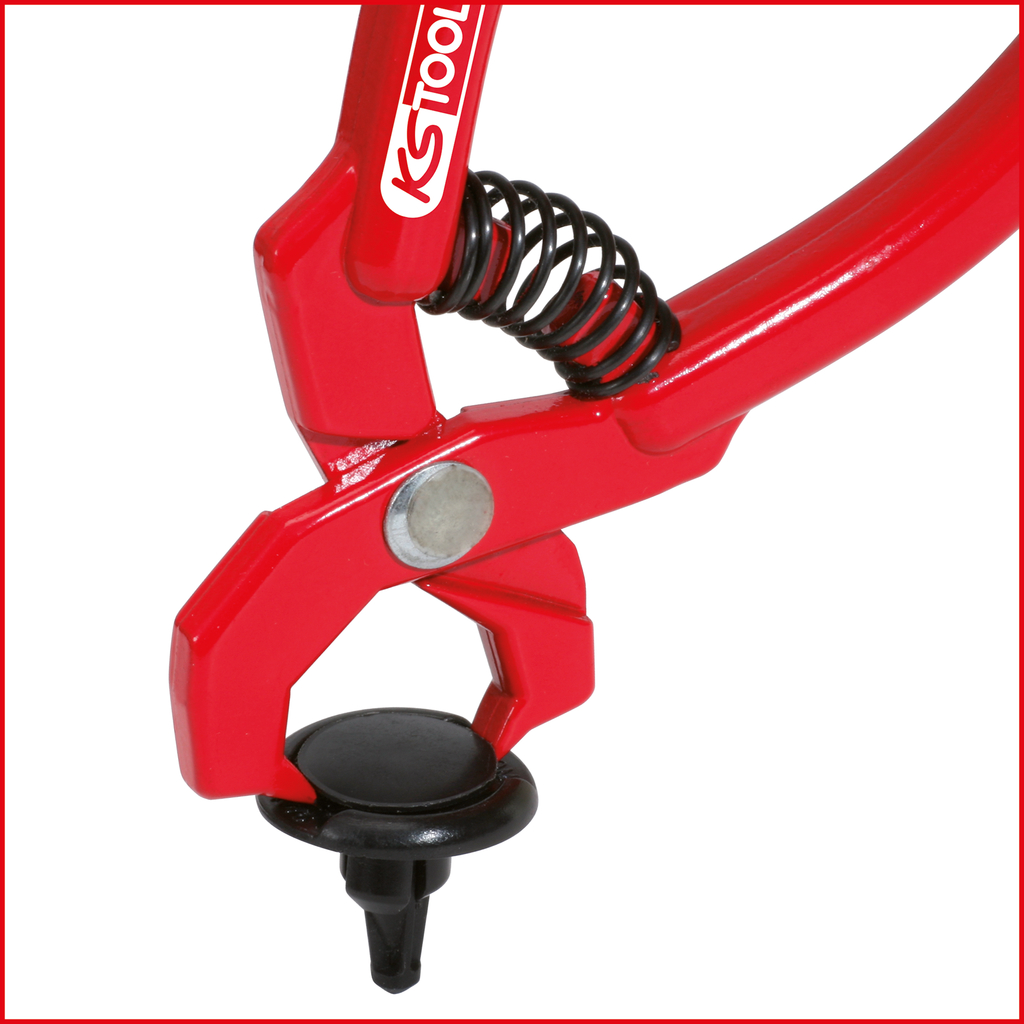 KS Tools Niet-Lösezange, rot, abgewinkelt, 100mm