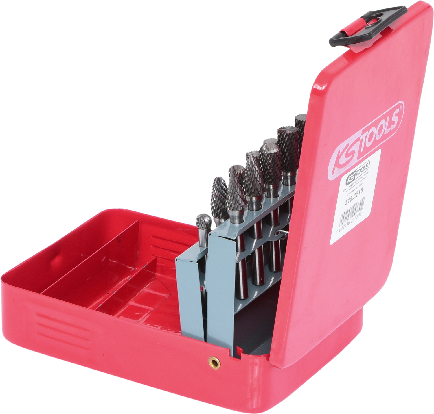 KS Tools HM Frässtift-Satz, Stahlblechkassette, 10-tlg