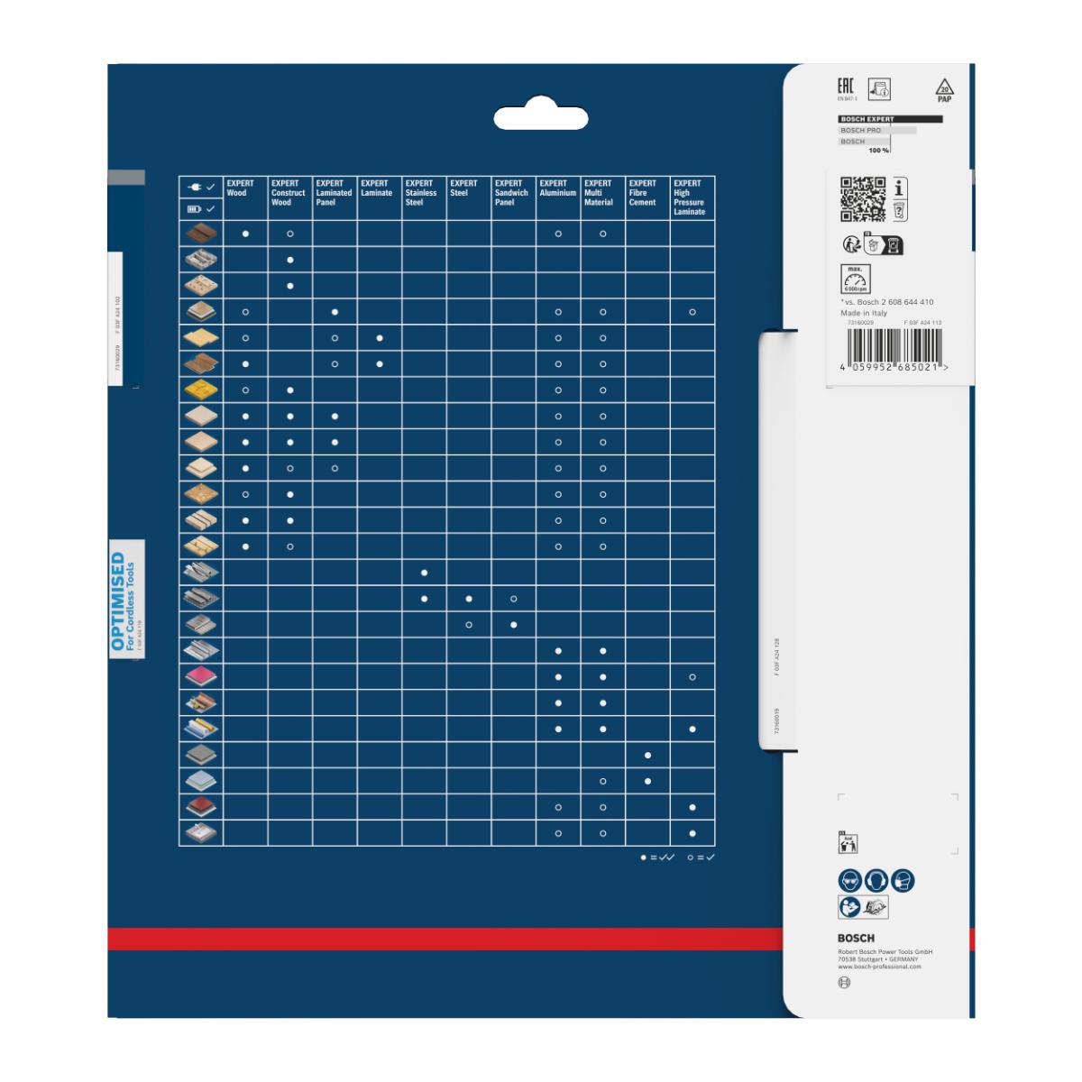 Bosch EXPERT Wood Kreissägeblatt, 254x30 mm, Z48